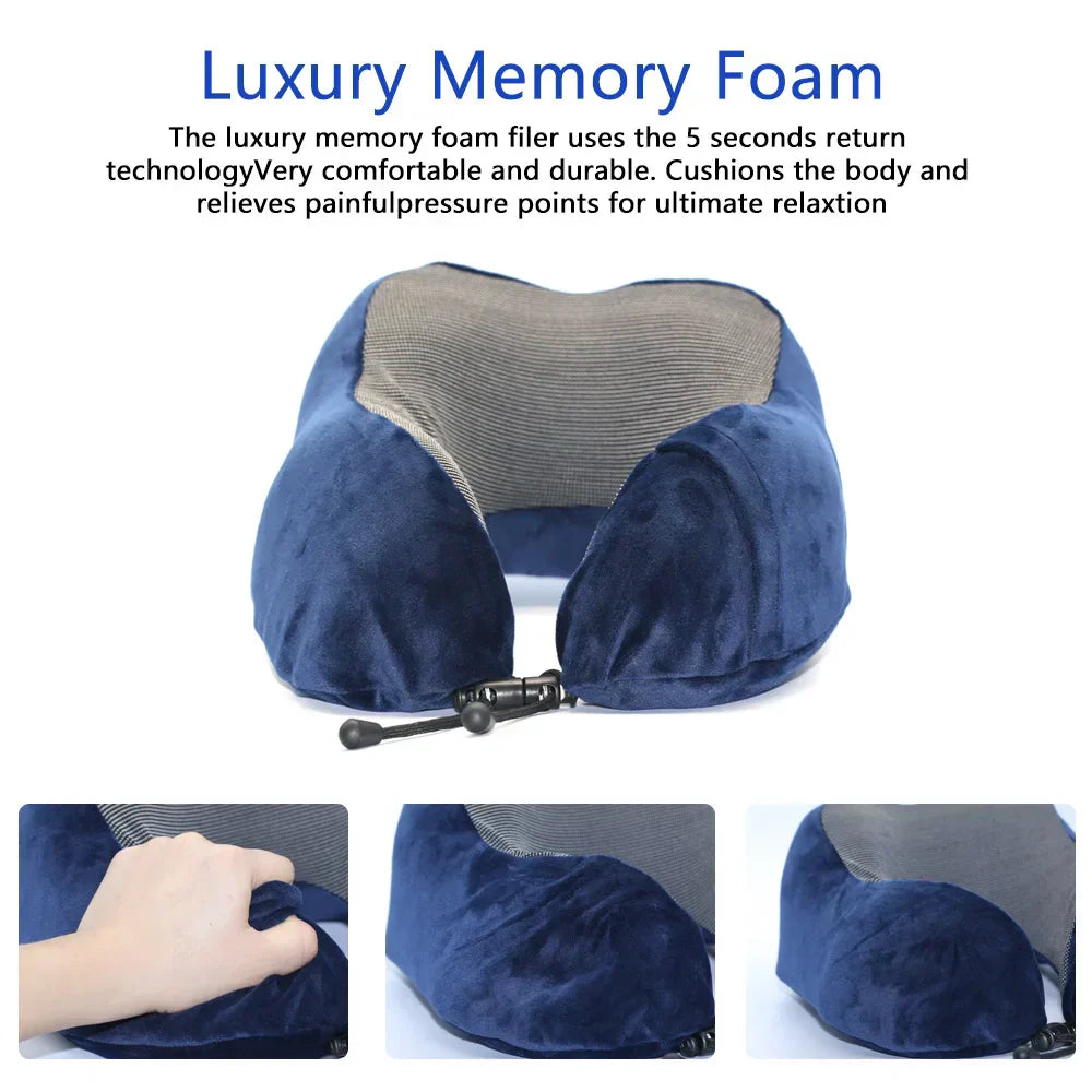 U-förmiges Nackenkissen aus Memory-Schaum für Reisen und zum Schlafen