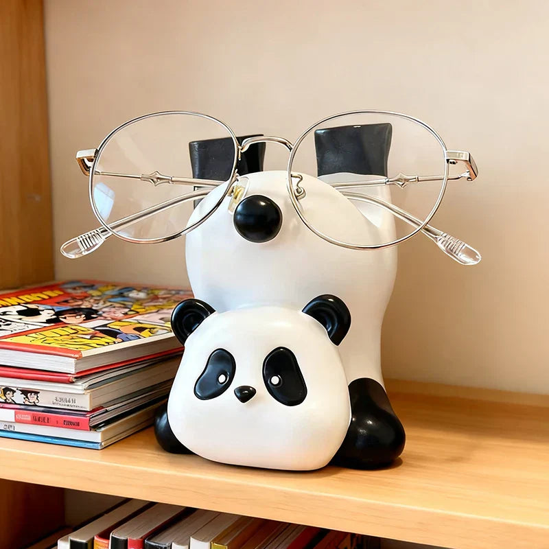 Auf dem Kopf stehender Panda Brillenhalter