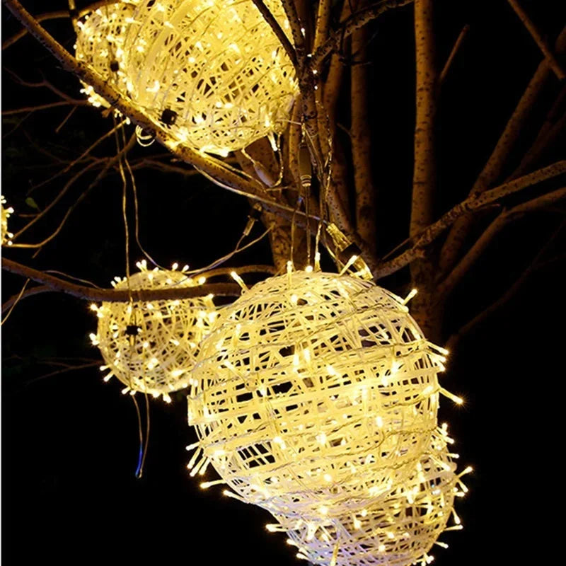 LED Rattan Kugel-Lichterkette – Dekorative Außenbeleuchtung für Garten und Partys | Karnz