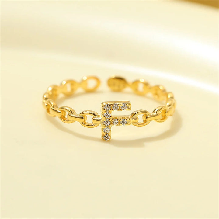 Karnz | Zierlicher Diamant Buchstaben Initialring