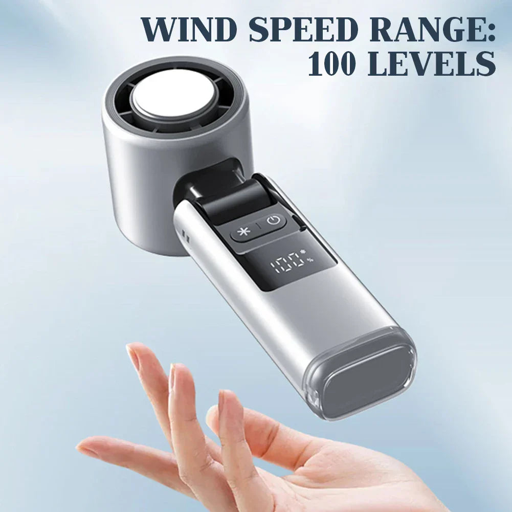 Mini-Handventilator mit 100 Windstufen und digitalem Display | Karnz