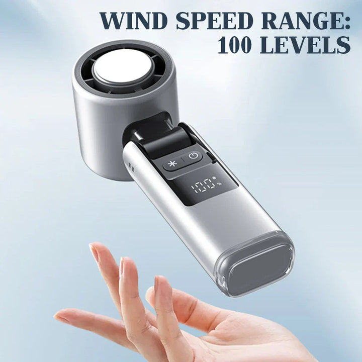 Mini-Handventilator mit 100 Windstufen und digitalem Display | Karnz