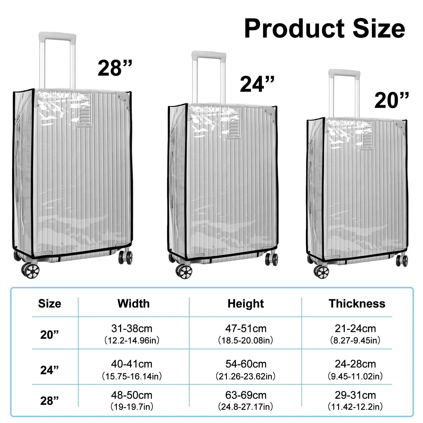 Transparente, wasserdichte Trolley-Abdeckung
