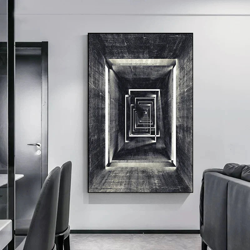 Minimalistische abstrakte architektonische Wandkunst feine Kunstleinwand Drucke Poster Bilder für moderne Apartment Wohnzimmer Büro Dekor | Karnz