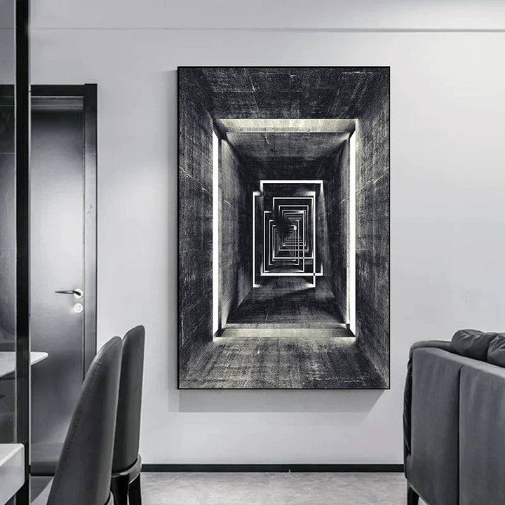 Minimalistische abstrakte architektonische Wandkunst feine Kunstleinwand Drucke Poster Bilder für moderne Apartment Wohnzimmer Büro Dekor | Karnz