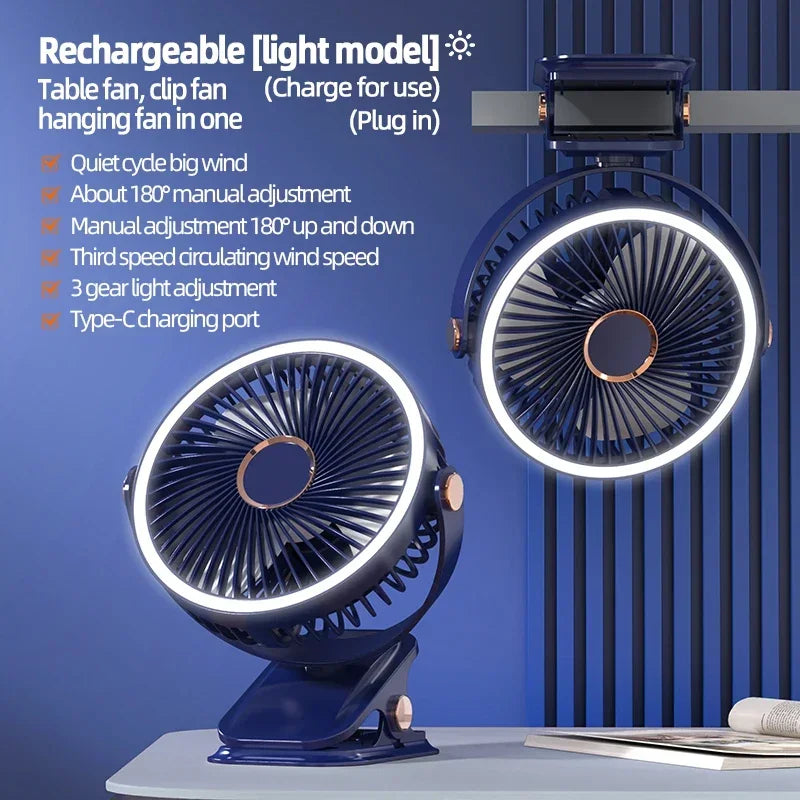 Multi-Winkel Outdoor Clip-On Wiederaufladbarer Kühlventilator | Karnz