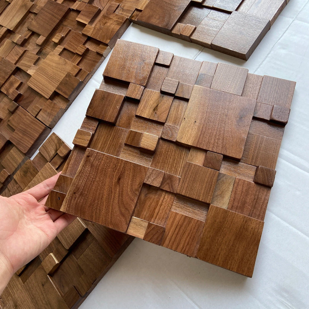 Karnz | Mosaikwandpaneele Massivholz und schallabsorbierende Dekoration