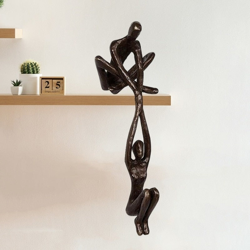 Verbindo Dekorative Figur Polystone Schwarz Moderne Skulptur 20 cm | Karnz