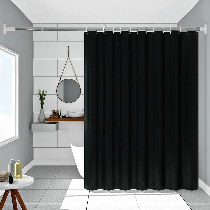 AquaShield Schwarze Duschvorhang – Wasserdicht, stilvoll und umweltfreundlich – Reines schwarzes Design Karnz