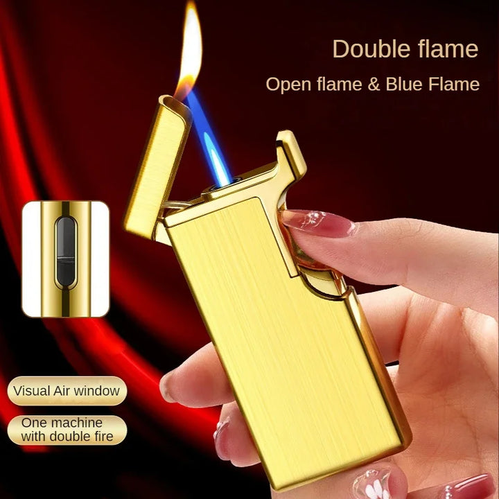 Metall Double Fire Jet Butan Feuerzeug | Karnz