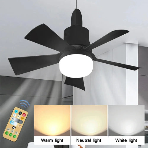Deckenventilator LED mit Fernbedienung – Dimmbare 30W, E27-Basis, modernes smartes drahtloses Ventilatorlicht für Schlafzimmer und Wohnzimmer | Karnz