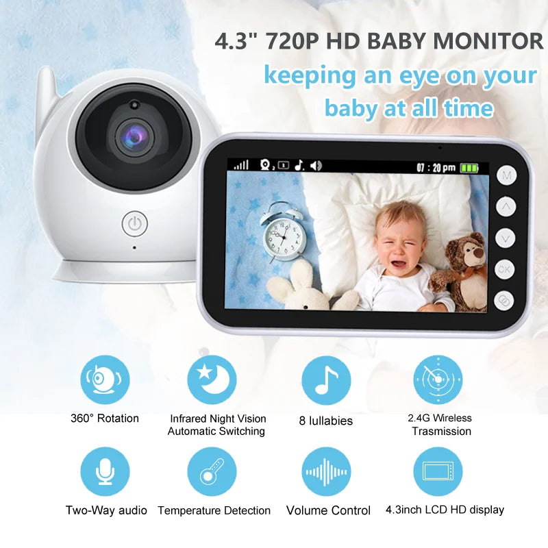 Baby Monitor Überwachung Nachtsicht Musik Nanny Kamera