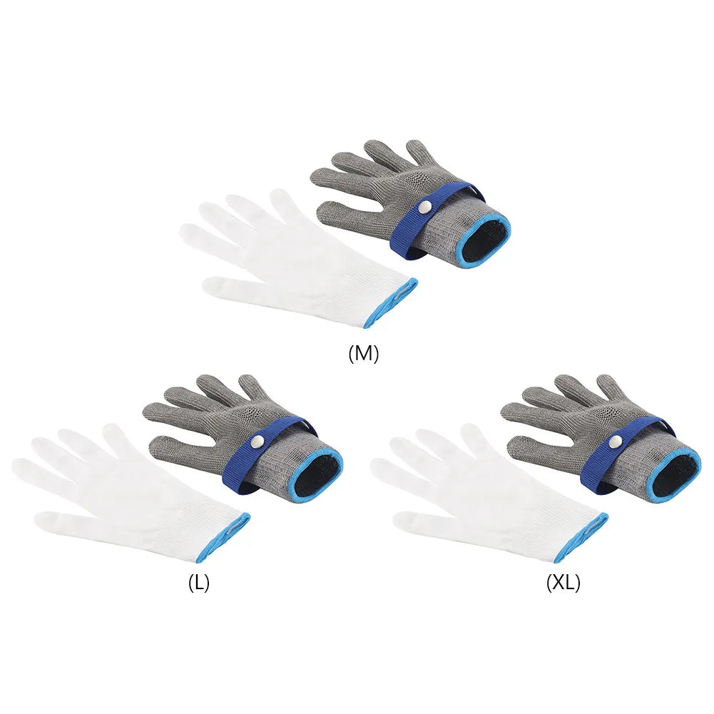 Edelstahl schnittfeste Handschuhe - Anti-Schnitt, Drahtmetallgewebe Handsschutz für Schlachtung, Gartenarbeit und Arbeitssicherheit