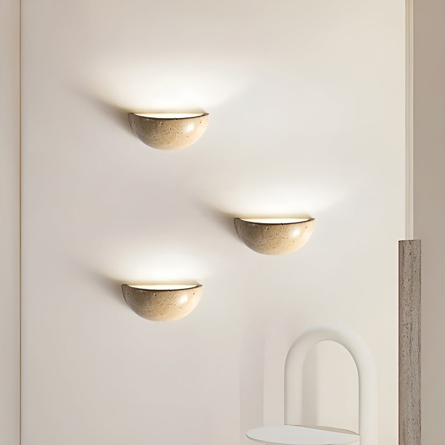 Halb-Runde LED Wabi-Sabi Wandlampe - ZenGlow | Karnz