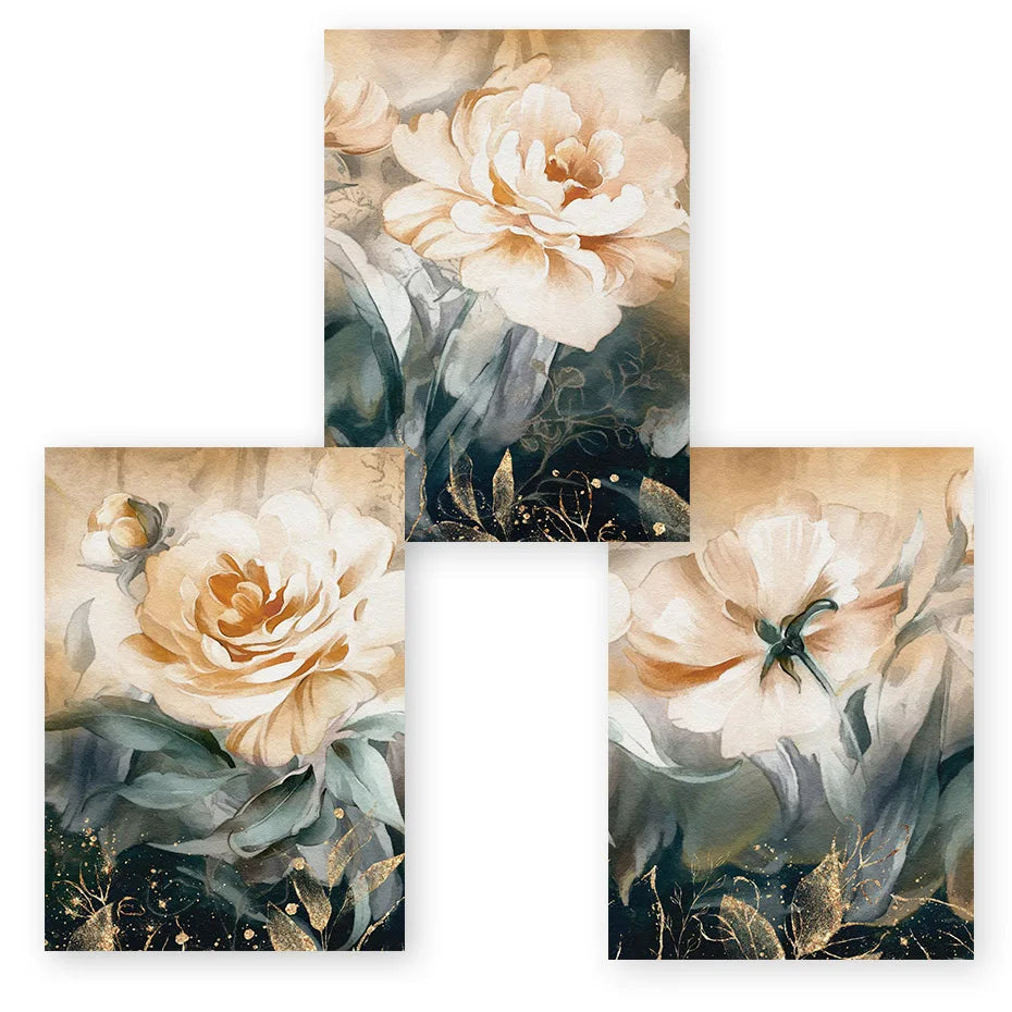 Serene Pastellblüten Florale Abstrakte Wandkunst Feine Kunst Leinwanddrucke Moderne Botanik Bilder Für Wohnzimmer Esszimmer Kunst Dekor | Karnz