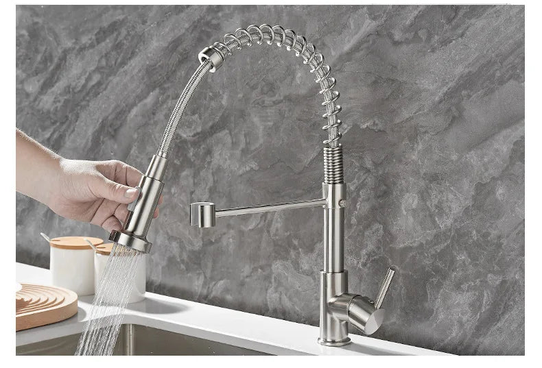 Karnz | DualFlow Küchenarmatur - Luxuriöse Doppel-Bronze-Küchenarmatur