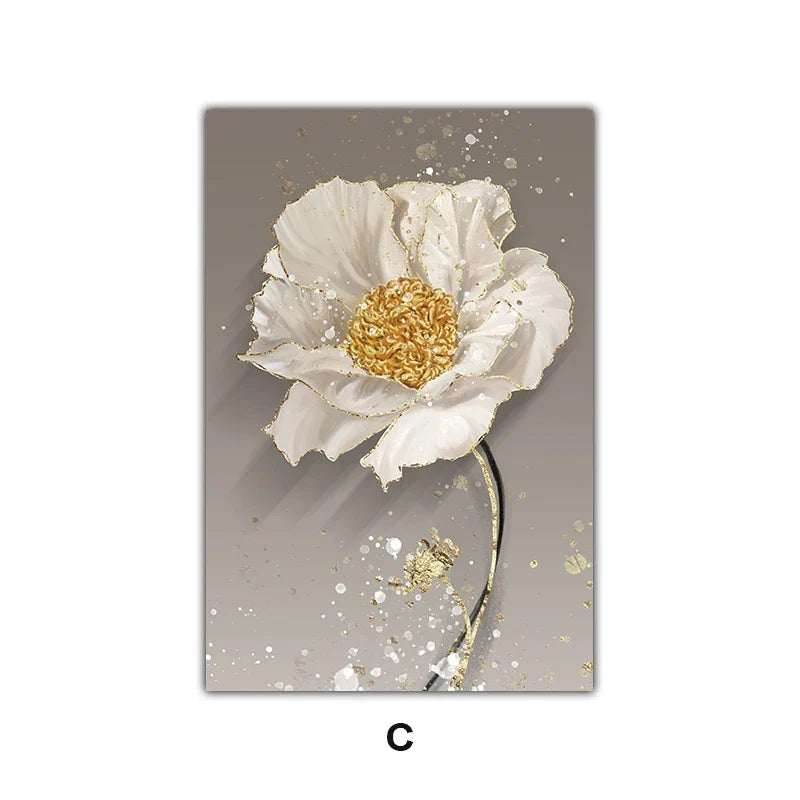 Moderne abstrakte Farbkleks Blumenwandkunst Fine Art Leinwanddrucke Poster elegante botanische Bilder für Wohnzimmer Dekor | Karnz