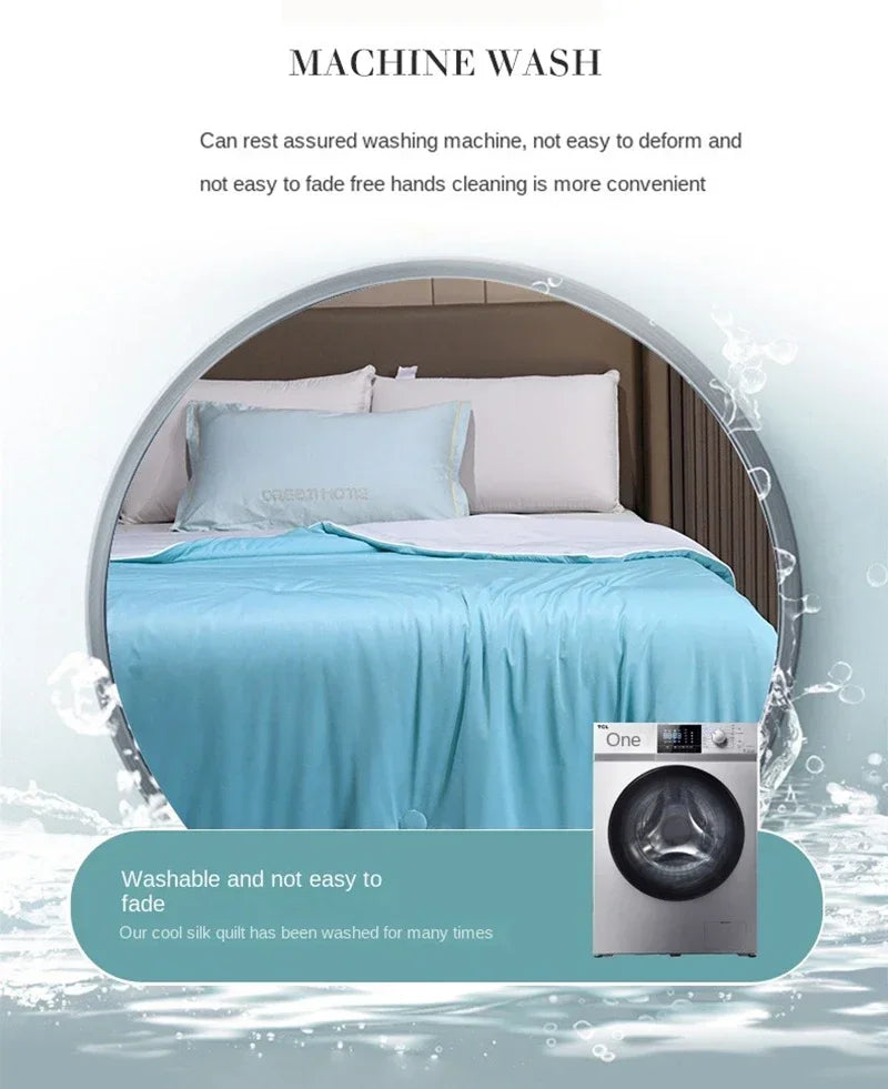 Air Condition Sommerdecke — Pure Color Eis-Seide Kühlende Decke, Leicht & Glatt Twin/Kingsize Bettdecke | Karnz