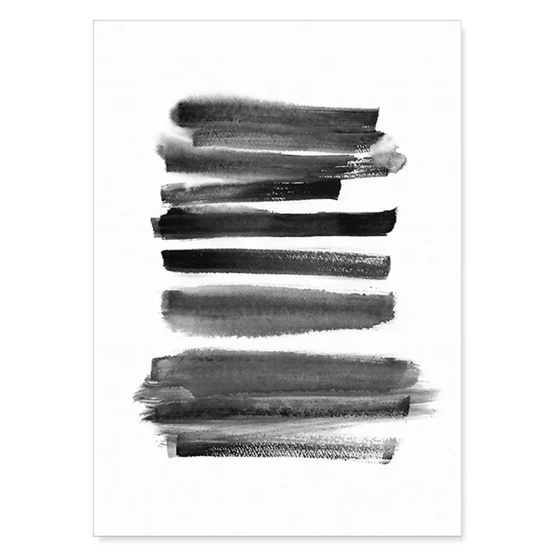 Schwarz Weiß Wandkunst Minimalistisch Abstract Tinte Pinsel Striche Fine Art Leinwanddrucke Poster Bilder Für Wohnzimmer Home Office Kunst Dekor | Karnz
