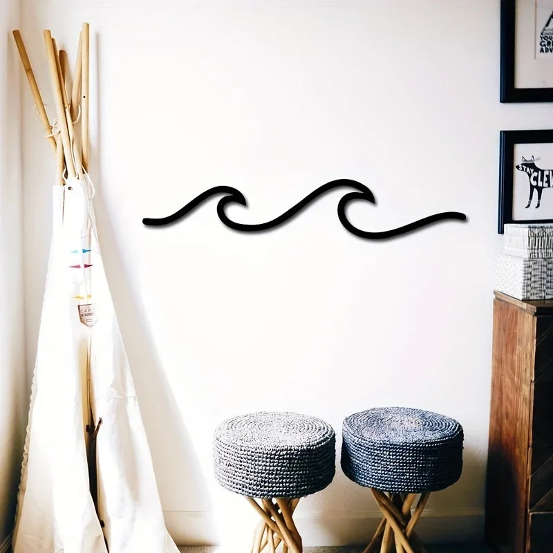 Minimalistische Metall-Ozeanwellenkunst 3D-Wanddekoration für Wohnzimmer Schlafzimmer modernes Wohndesign | Karnz