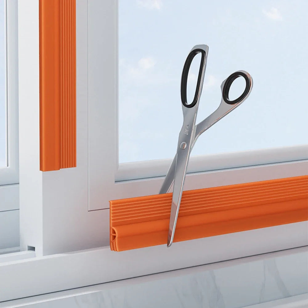 ThermoBlock Türdichtung | PVC-Zugluftstopper | Schallschutz | 2 m zuschneidbar