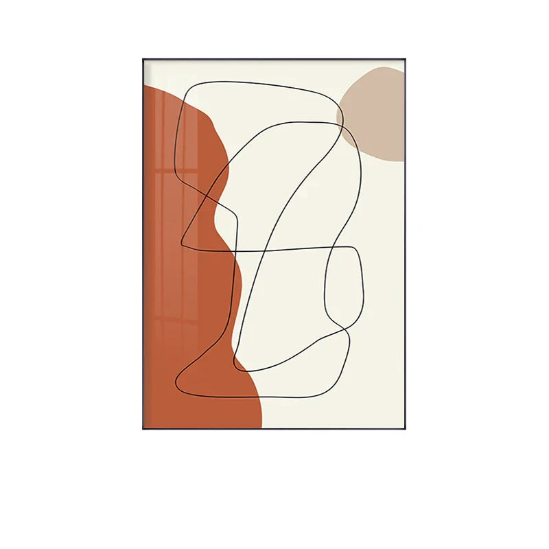 Moderne abstrakte erdige Töne geometrische Wandkunst Fine Art Leinwanddrucke Bilder für Wohnzimmer Esszimmer zeitgenössische Wohnkultur | Karnz