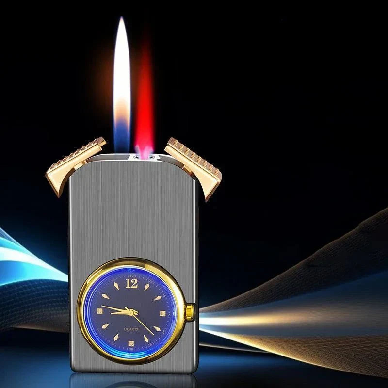 Kreative Dual Fire Farbverlauf Feuerzeug Uhr | Karnz
