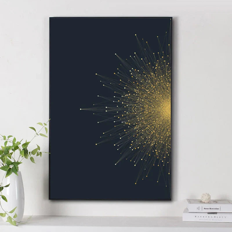 Kontrastierende Farbe Abstrakte Partikel Geometrie Wandkunst Fine Art Leinwanddrucke Bilder Für Wohnzimmer Schlafzimmer Bürodekor | Karnz
