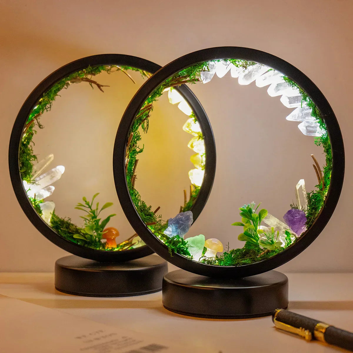 CrystalGlow Luxe Circle Nachtlampe | Karnz