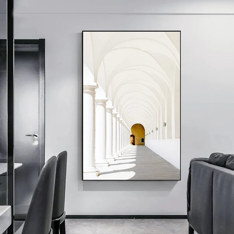 Minimalistische abstrakte architektonische Wandkunst feine Kunstleinwand Drucke Poster Bilder für moderne Apartment Wohnzimmer Büro Dekor | Karnz