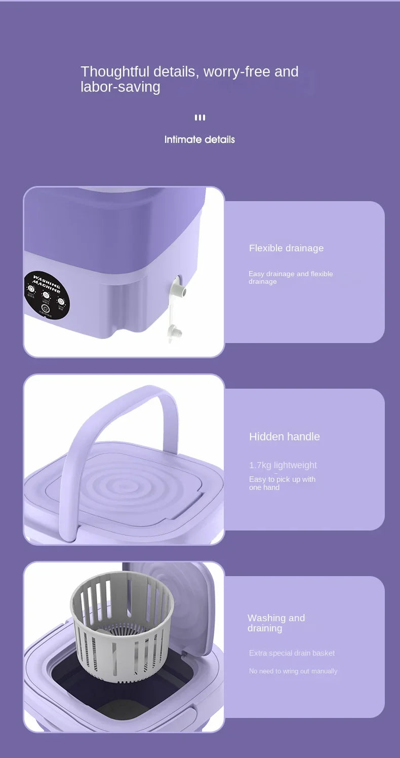 8L Tragbare Mini Klappwaschmaschine