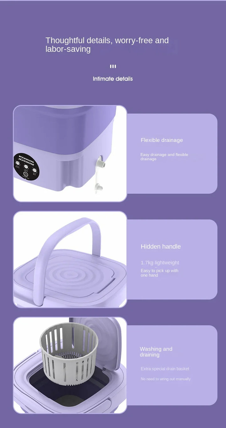 8L Tragbare Mini Klappwaschmaschine