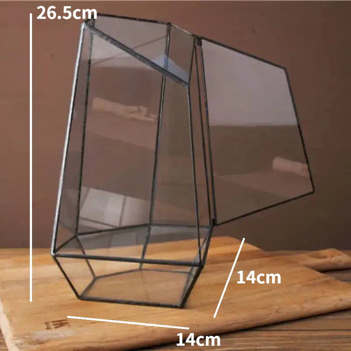 Moderner geometrischer, von der Natur inspirierter botanischer Terrarium