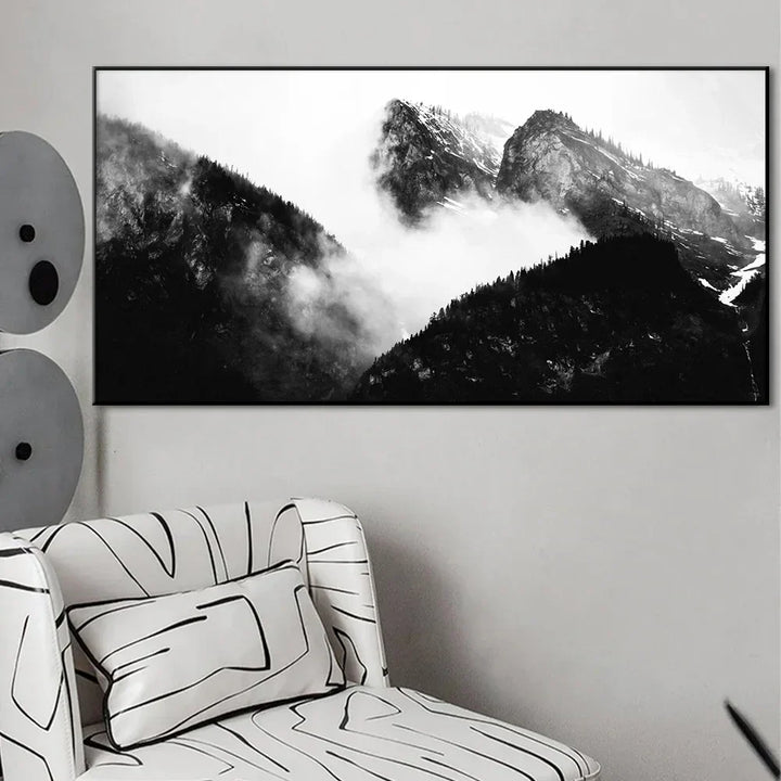 Nordlandschaften Wald Berg Wildnis Wandkunst Fine Art Leinwanddrucke Schwarz Weiß Poster Für Wohnzimmer Moderne Büros Dekor | Karnz