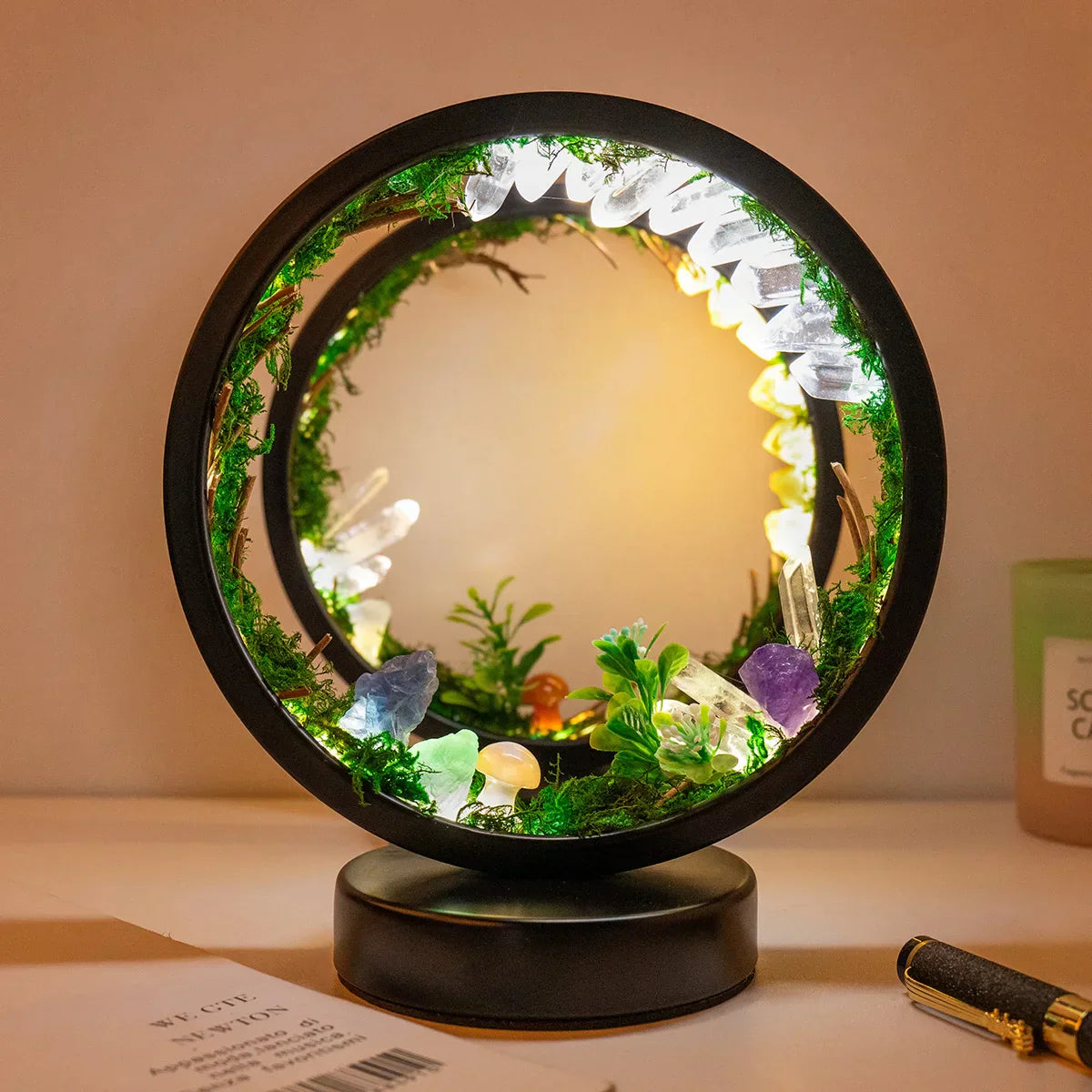 CrystalGlow Luxe Circle Nachtlampe | Karnz