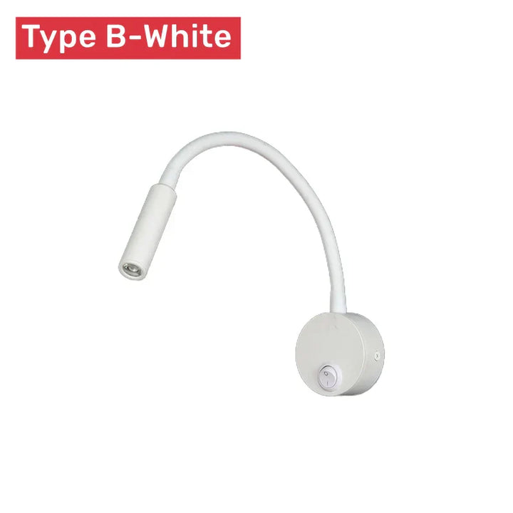 Karnz | Moderne Flexible LED-Lese-Wandlampe mit Schalter für Schlafzimmer und Studium - 1W/3W