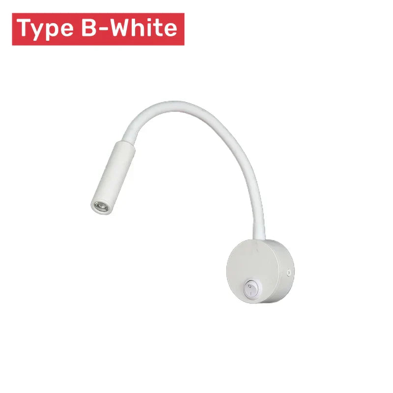 Moderne, flexible LED-Lesewandleuchte mit Schalter für Schlafzimmer und Arbeitszimmer – 1 W/3 W