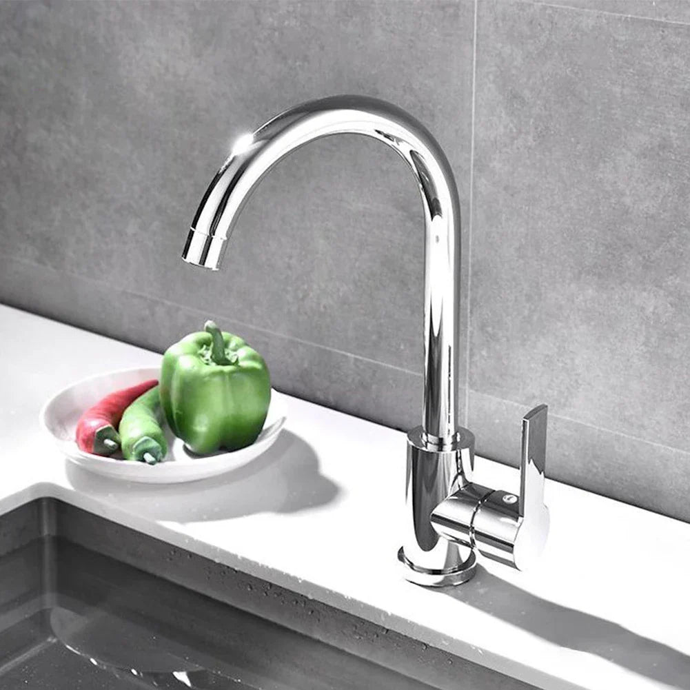 Chrom Wasserhahn mit Einhebelmischer – Hochwertiger Wasserhahn für Spülbecken, Leicht zu Reinigen, Langlebig und Einfache Installation für Moderne Küchen | Karnz