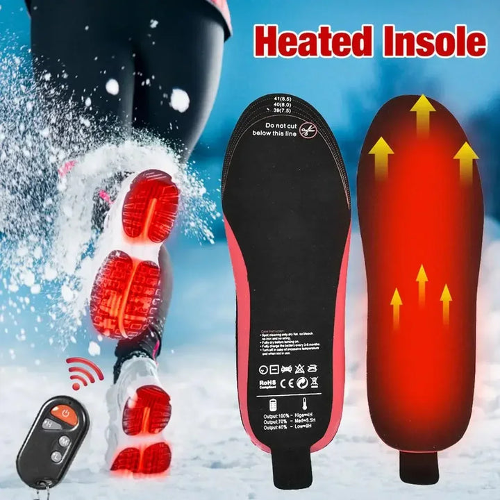 Karnz | Beheizbare Einlegesohlen WarmStep Pro | Wiederaufladbar mit Fernbedienung | 3 Heizstufen | Zuschneidbar | Elektrische Fußwärmer für Winter & Outdoor