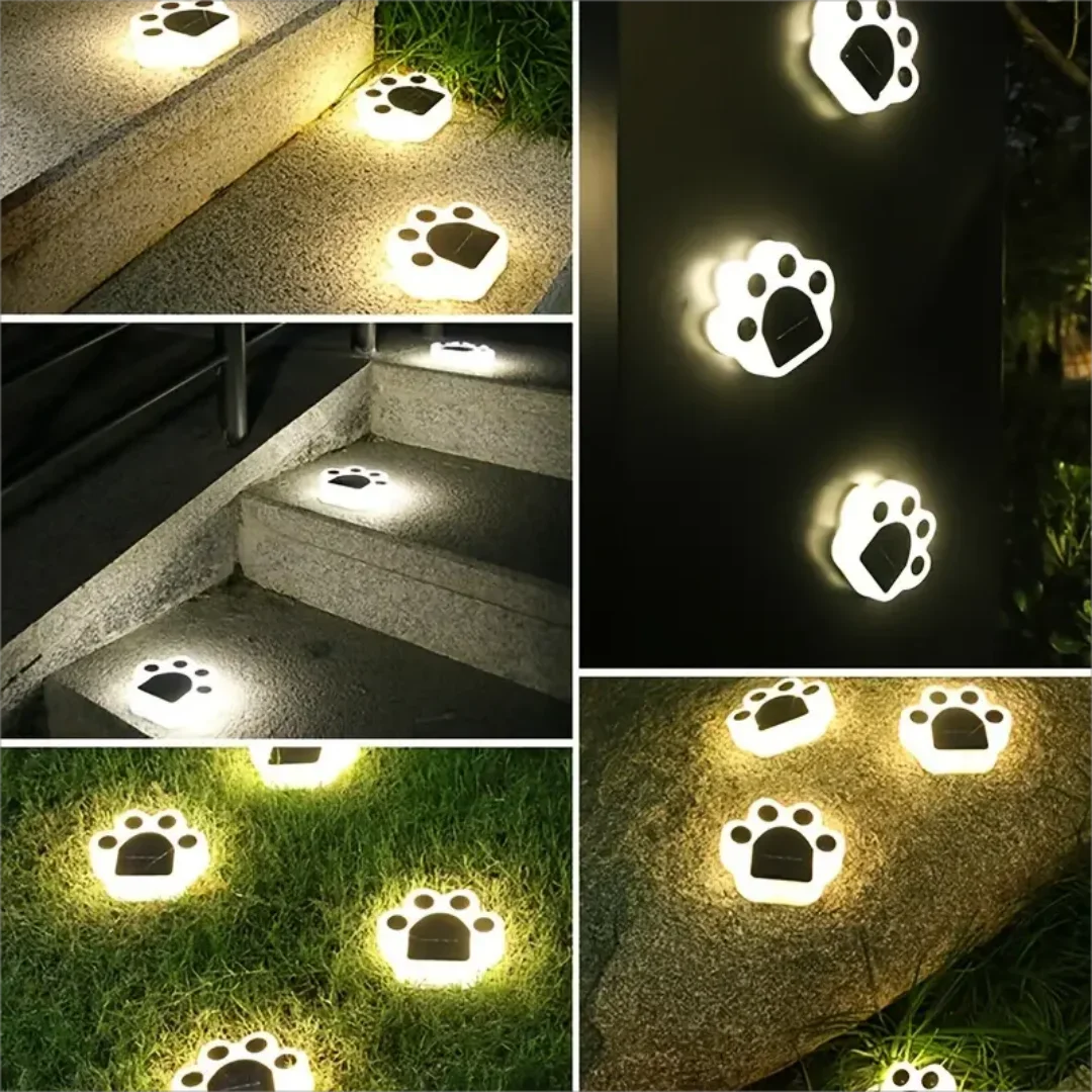 Glowing Paw LED Solar-Wegbeleuchtung für den Außenbereich | Karnz