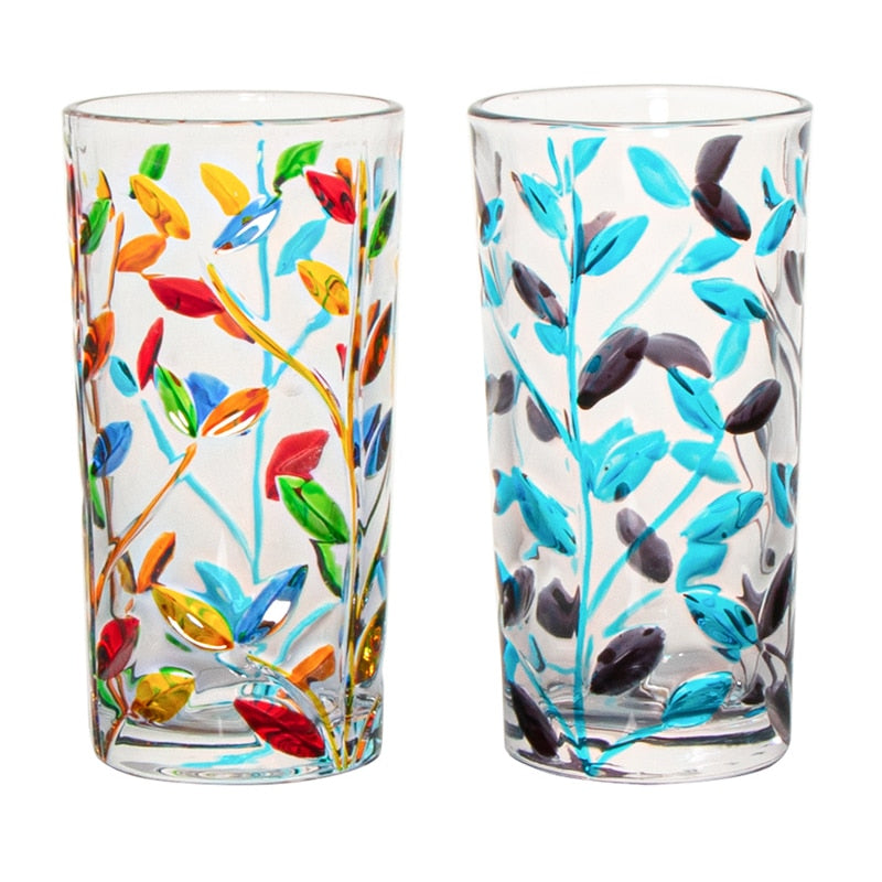 Handgemalte Blattglas-Tasse | Karnz