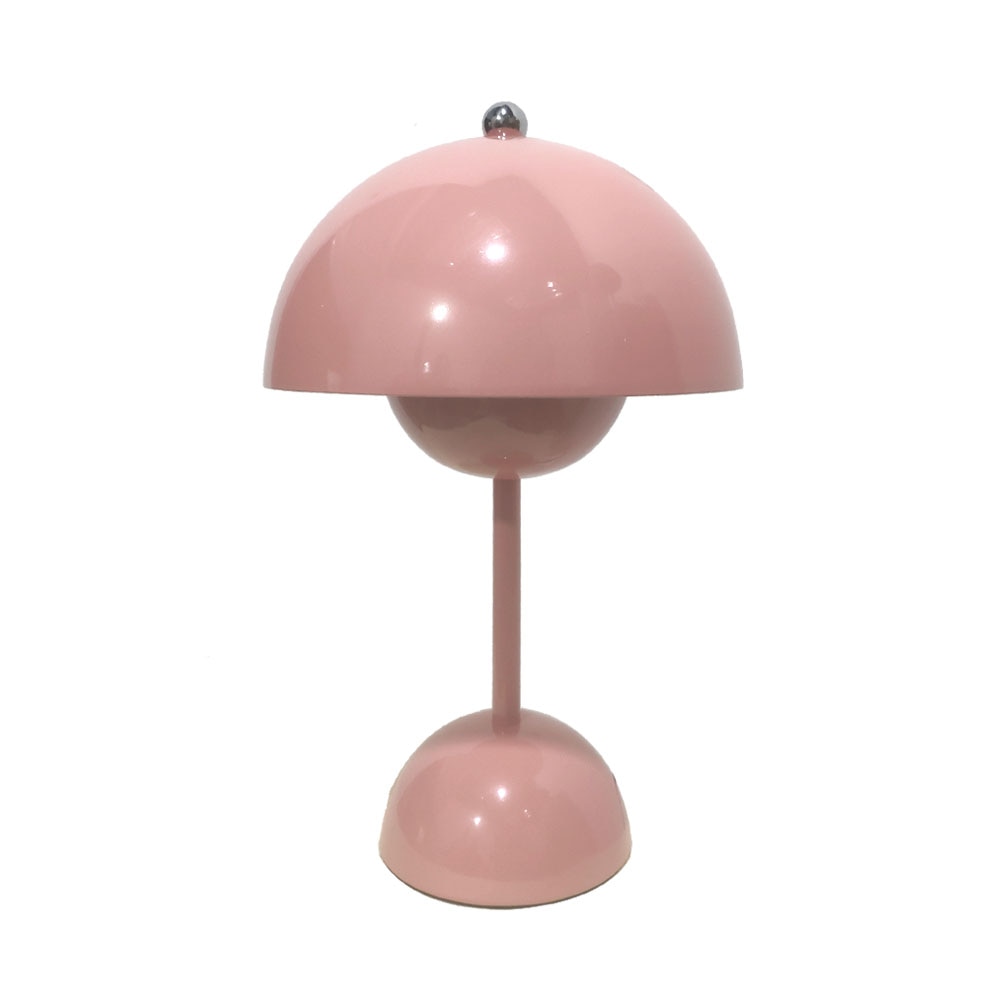 Rosa Tischlampe mit glänzendem Finish