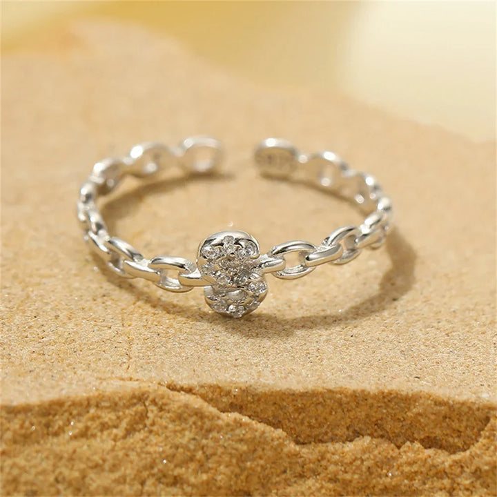 Karnz | Zierlicher Diamant Buchstaben Initialring