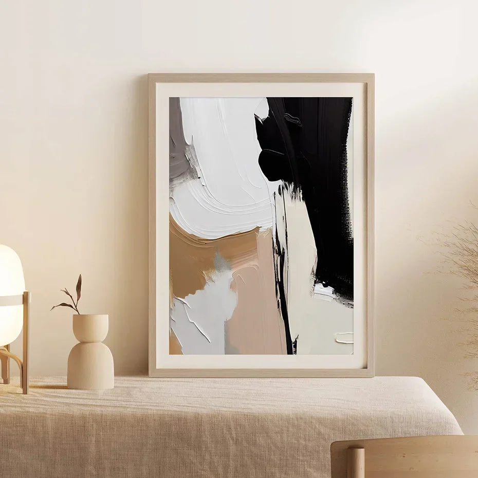 Erdige Konturen Abstrakte Monochrome Fusion Leinwanddruck Wandkunst Bilder Für Modernes Wohnzimmer Schlafzimmer Home Office Dekor | Karnz