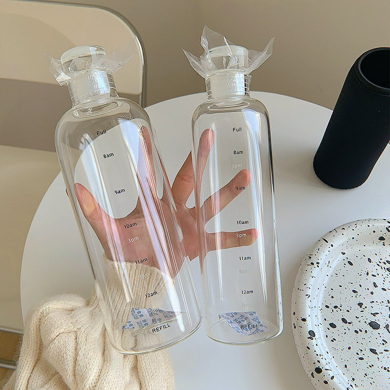 Karnz | Zeit Skala hitzebeständiger Glas Wasserflasche