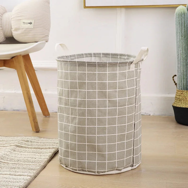 EcoStore Wäschekorb – Faltbarer Canvas- und Leinen-Wäschekorb mit Griffen und Kordelzug