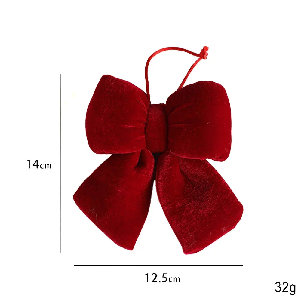 Rote Samtschleife zum Dekorieren – Eleganter Baumschmuck für Weihnachten, Ideal für Christbaum, Türdekoration oder festliche Geschenkverpackungen | Karnz