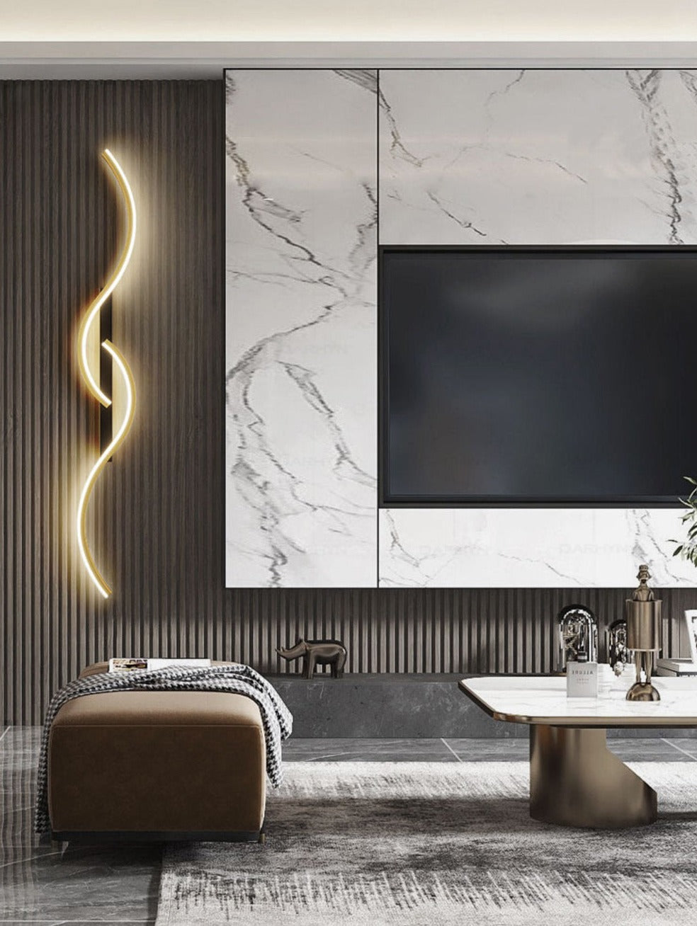 Moderne LED-Wandleuchte – Künstlerische Kombination der Formen