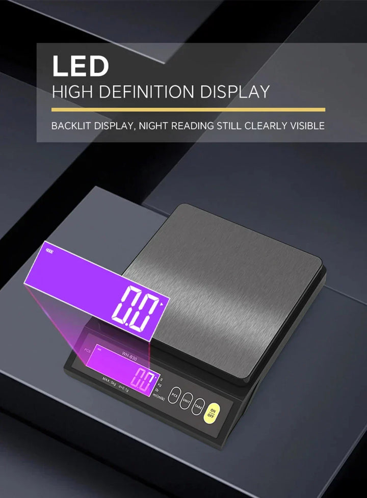 Karnz | 5 kg/0,1 g und 10 kg/1 g digitale elektronische Küchenwaage, LCD-Display, voll wasserdichtes Edelstahl-Waagetool zum Backen
