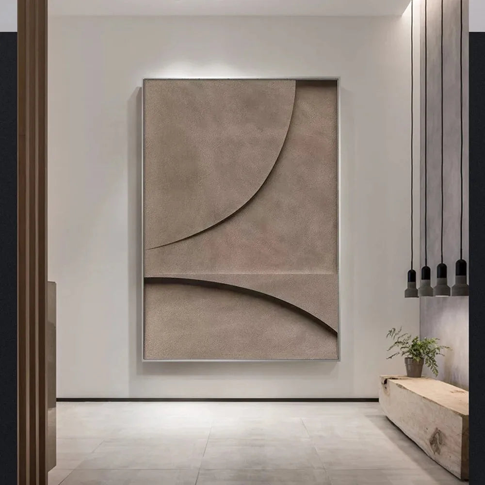 Moderner Minimalistischer Flacher Geometrischer Linien Wandkunst Feine Kunst Leinwanddrucke Retro Braune Abstrakte Bilder Für Das Wohnzimmer Zeitgenössische Inneneinrichtung Dekor | Karnz